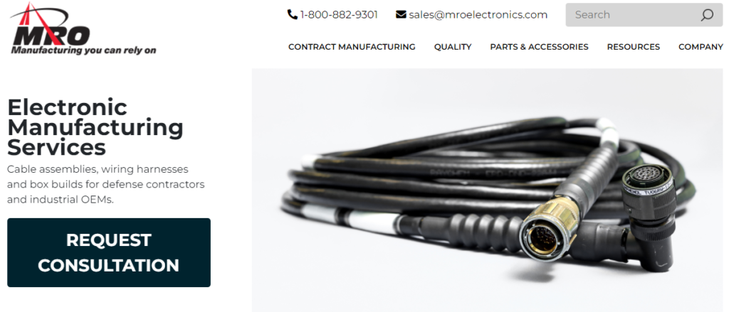 MRO Electronic Supply Ltd.-Cable Assembly Manufacturers in Canada